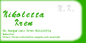 nikoletta kren business card